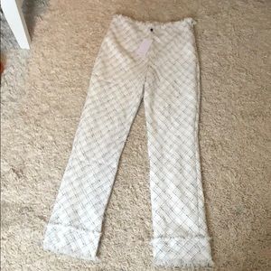 Lovers + friends white checkered dress pants M